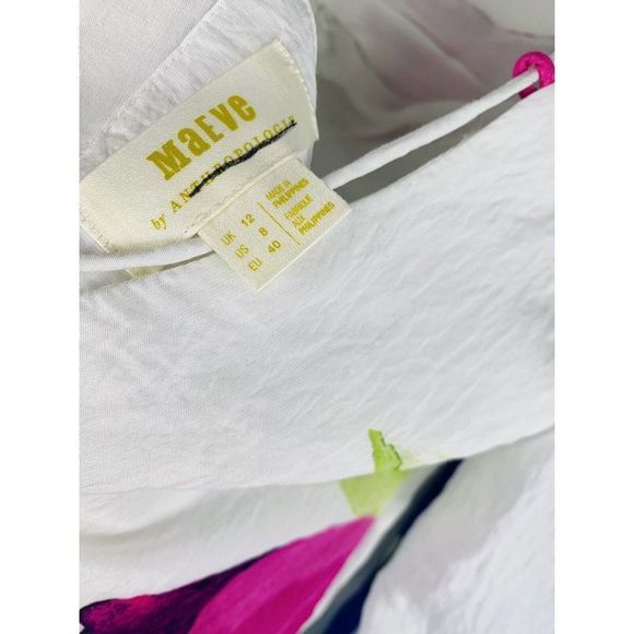 Anthropologie Maeve Printed Midi Dress Women’s Size 8 Floral Ballon Sleeve - Picture 5 of 7